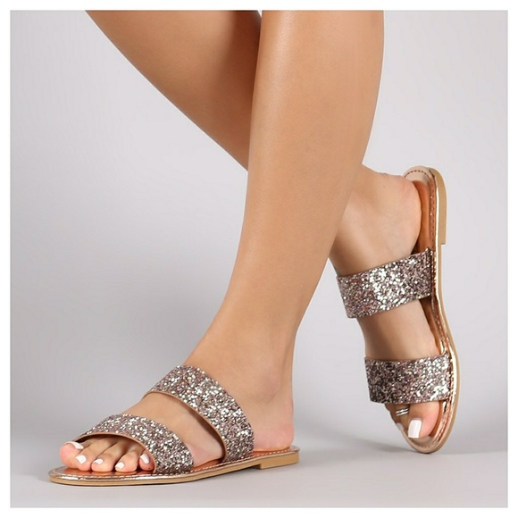 *Summer Sale* Blush glitter slip-on sandal - Picture 3 of 3
